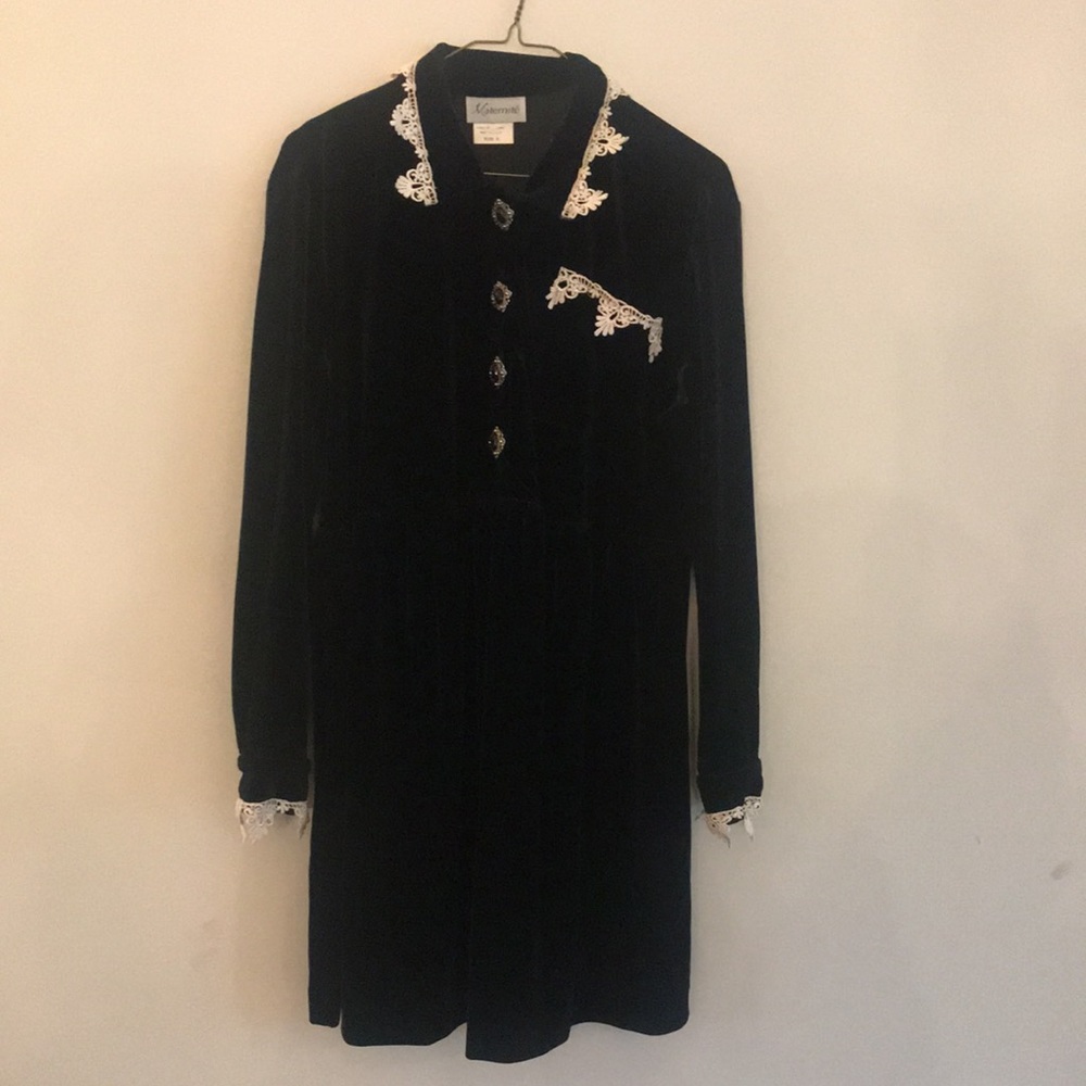 Maternite Black Velvet Size Small Adjustable Dress.